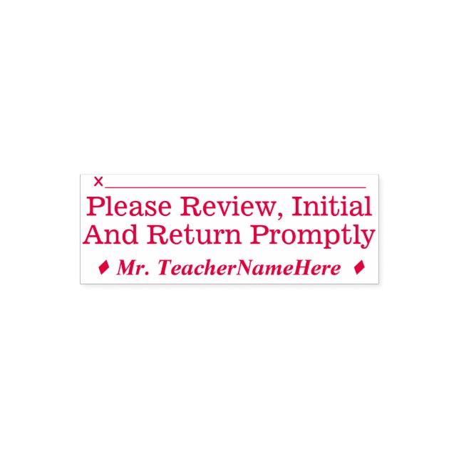 "Please Review, Initial And Return Promptly" Self-inking Stamp (Design)