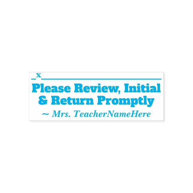 "Please Review, Initial & Return Promptly" Self-inking Stamp (Design)