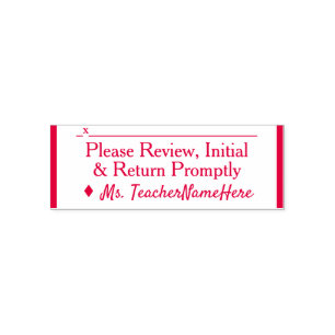 "Please Review, Initial & Return Promptly" Self-inking Stamp