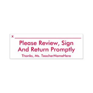 "Please Review, Sign And Return Promptly" Self-inking Stamp
