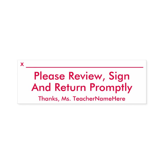 "Please Review, Sign And Return Promptly" Self-inking Stamp (Design)