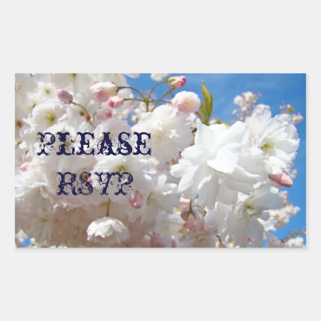 Please RSVP stickers seals Wedding Invitaions (Front)