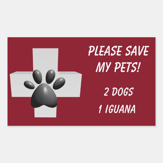 Please Save My Pets! Sticker (Front)