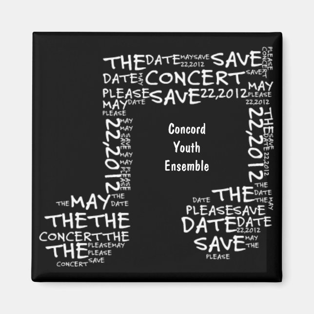 Please Save the Date Concert Magnet (Front)