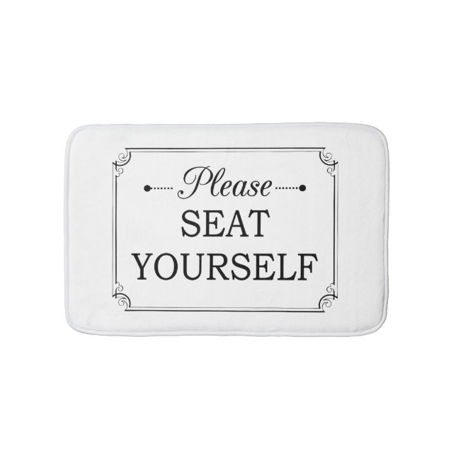 Please Seat Yourself Funny Vintage Bath Mat (Front)