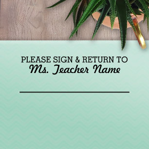Please Sign and Return - Custom Teacher Name Line Self-inking Stamp