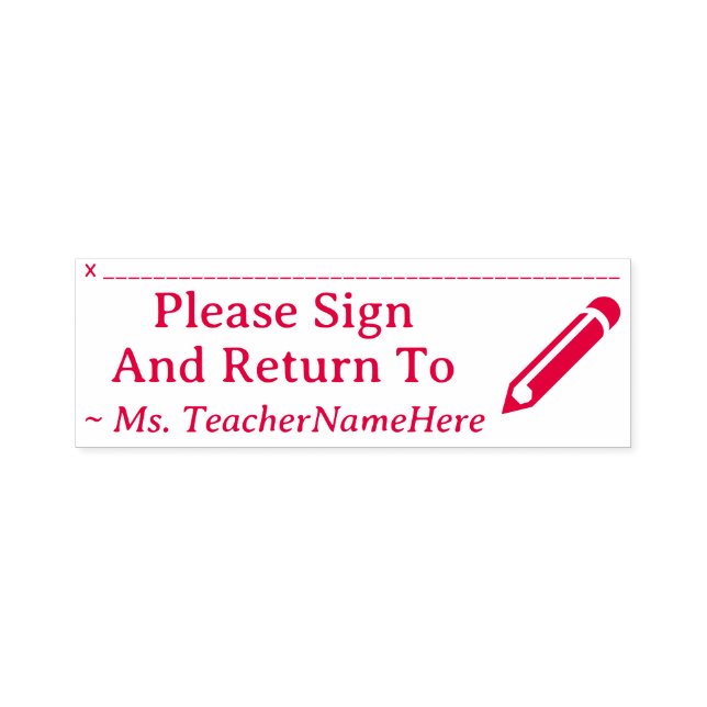 "Please Sign And Return To" and Name Rubber Stamp (Design)