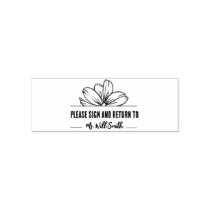 Please Sign and Return To Personalized Teacher Self-inking Stamp