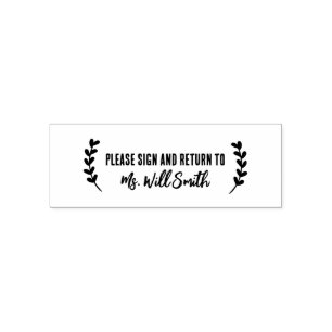 Please Sign and Return To Personalized Teacher  Self-inking Stamp