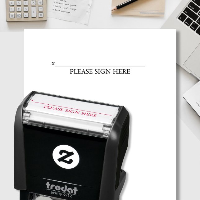 Please Sign Here Custom Text Signature Self-inking Stamp (Creator Uploaded)