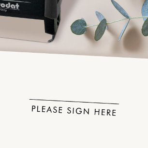Please Sign Here   Modern Signature Line Self-inking Stamp