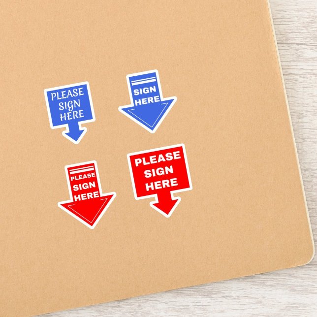 Please Sign Here (Signature Arrow) Blue Red (Please Sign Here)