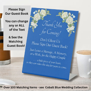 Please Sign Our Guest Book Cobalt Blue & White