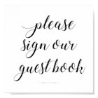 Please Sign Our Guest Book Sign Elegant Wedding