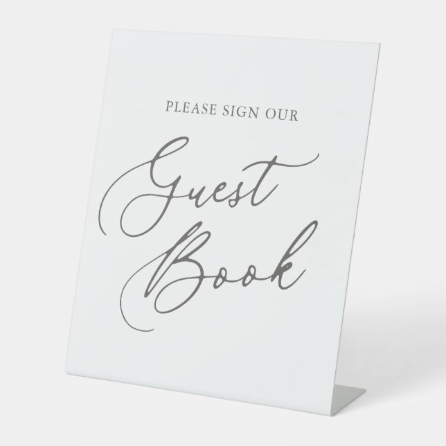 Please Sign Our Guest Book Wedding Pedestal Sign (Front)