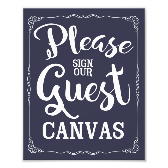 please sign our guest canvas wedding sign (Front)