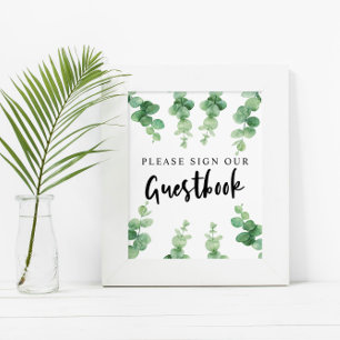 Please Sign our Guestbook Eucalyptus Wedding