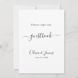 Please Sign Our Guestbook Wedding Sign Template, Invitation