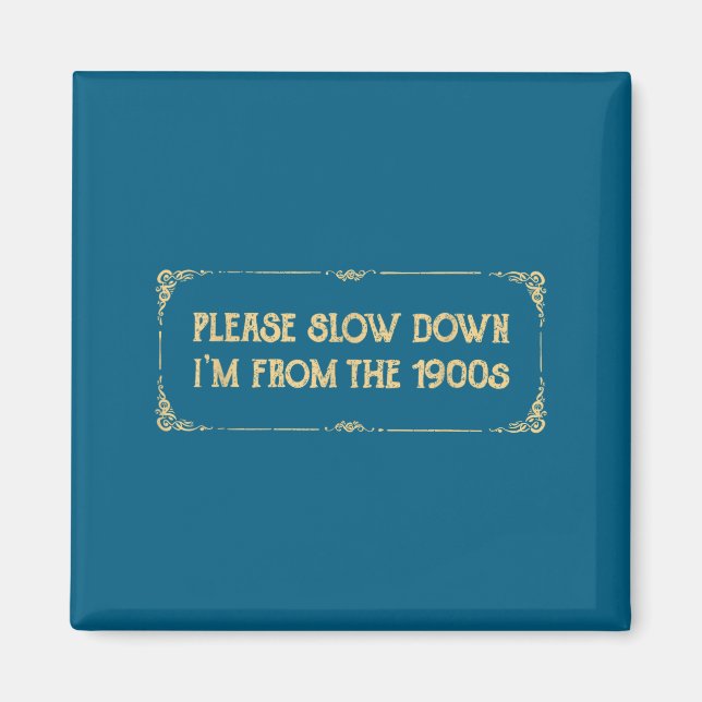Please Slow Down I'm From The 1900s Funny Quote Vi Magnet (Front)