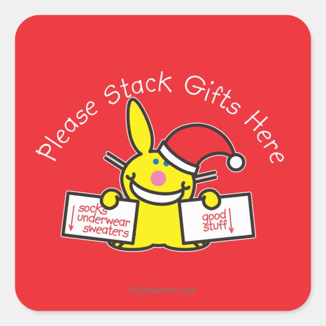Please Stack Gifts Here Square Sticker (Front)