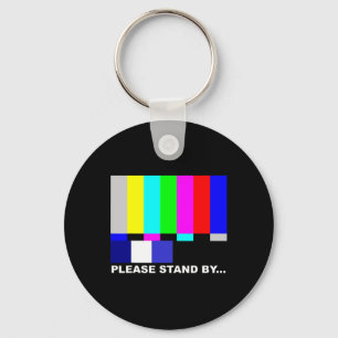 Please Stand By Television Tv Test Pattern Hallowe Keychain