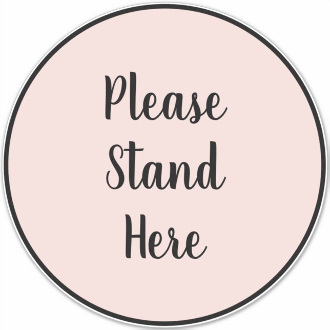 Please stand here blush pink black custom floor (Front)