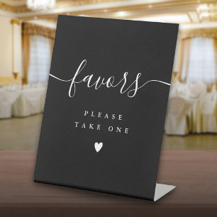 Please Take A Favour Black And White Modern Script Pedestal Sign