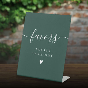 Please Take A Favour Emerald Green Modern Script Pedestal Sign