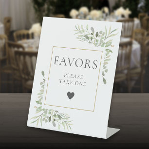 Please Take A Favour Greenery Foliage Pedestal Sign