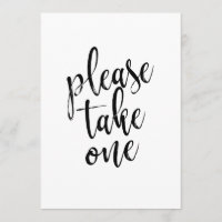 Please Take One Affordable Wedding Sign