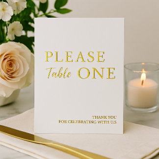 Please Take One Minimalist Wedding Favour Foil Sig Foil Holiday Card