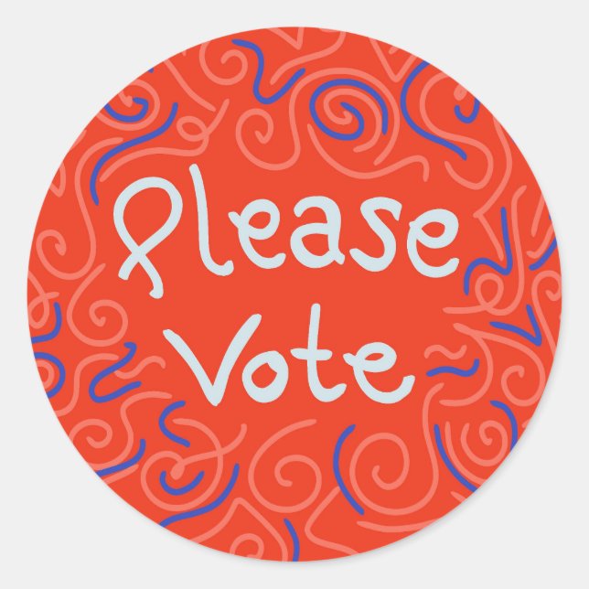 Please Vote Paper Plates Classic Round Sticker (Front)