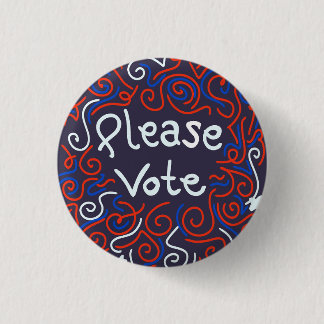 Please Vote Sticker 1 Inch Round Button