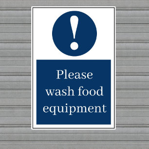 Please Wash Food Equipment 
