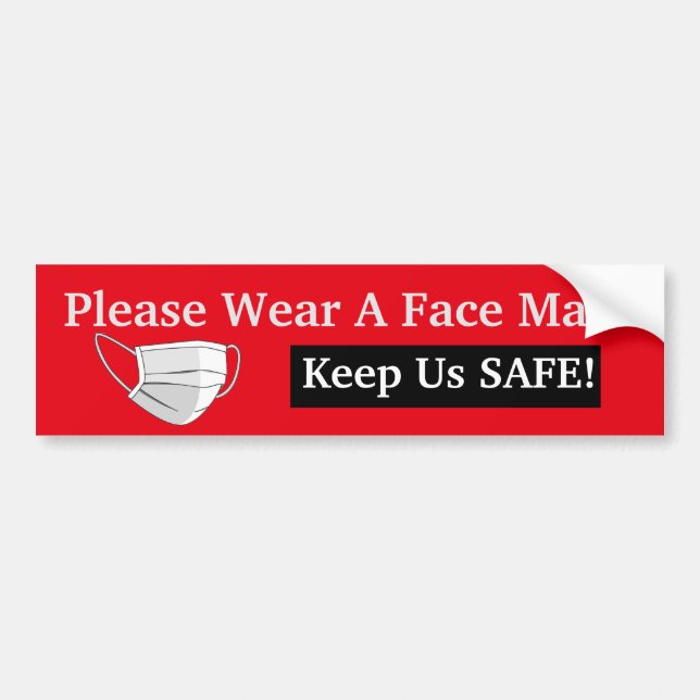 Please Wear A Face Mask Bumper Sticker (Front)