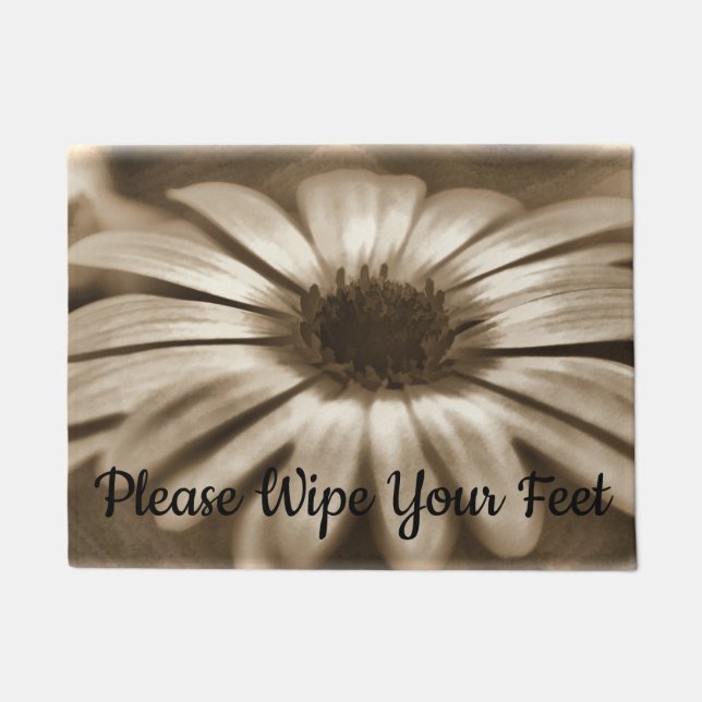 Please Wipe Your Feet Flower Doormat (Front)