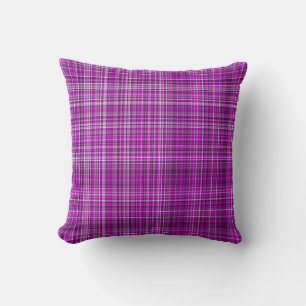 Pleasing Purples Plaid 15-Square Throw Pillow