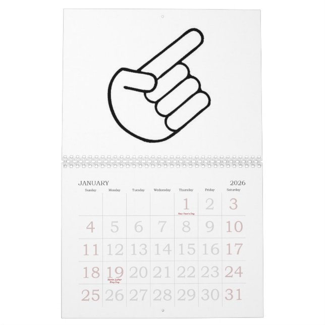 PLEASURE CHART CALENDER CALENDAR (Jan 2026)