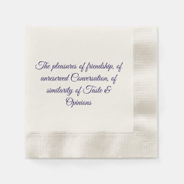 Pleasures of friendship napkins (Front)