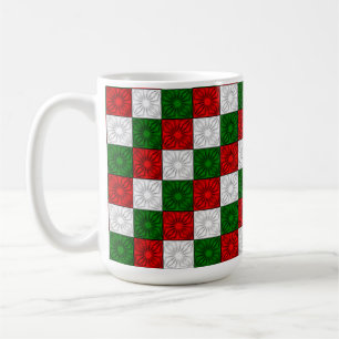 Pleated Corners-Red-White-Green 15oz COFFEE MUG