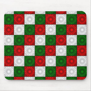 Pleated Corners-Red-White-Green-MOUSE PAD Mouse Pad