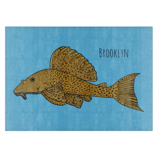 Pleco fish cartoon illustration   cutting board (Front)