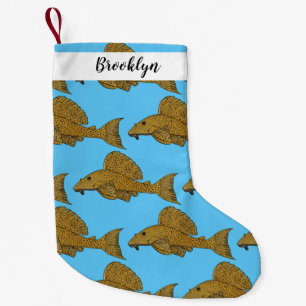 Pleco fish cartoon illustration small christmas stocking