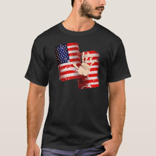 Pledge Allegiance Hand Made Usa 4th Of July Us Fla T-Shirt