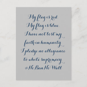 Pledge No Allegiance To White Supremacy Postcard