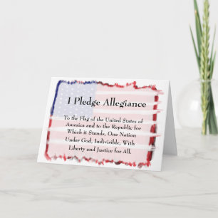 Pledge Of Allegiance And Flag Card