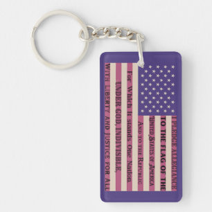 Pledge of Allegiance Flag Keychain