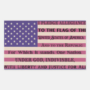 Pledge of Allegiance Flag Sticker