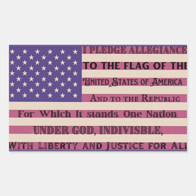 Pledge of Allegiance Flag Sticker (Front)