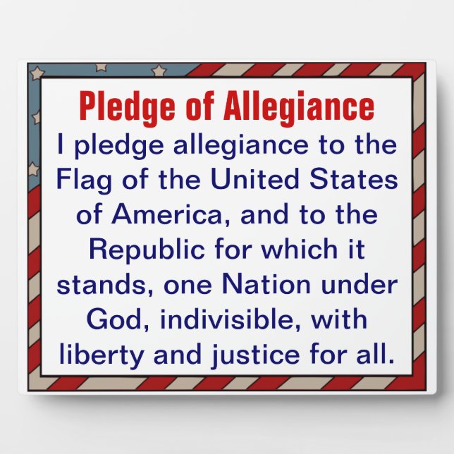 Pledge of Allegiance plaque (Front)